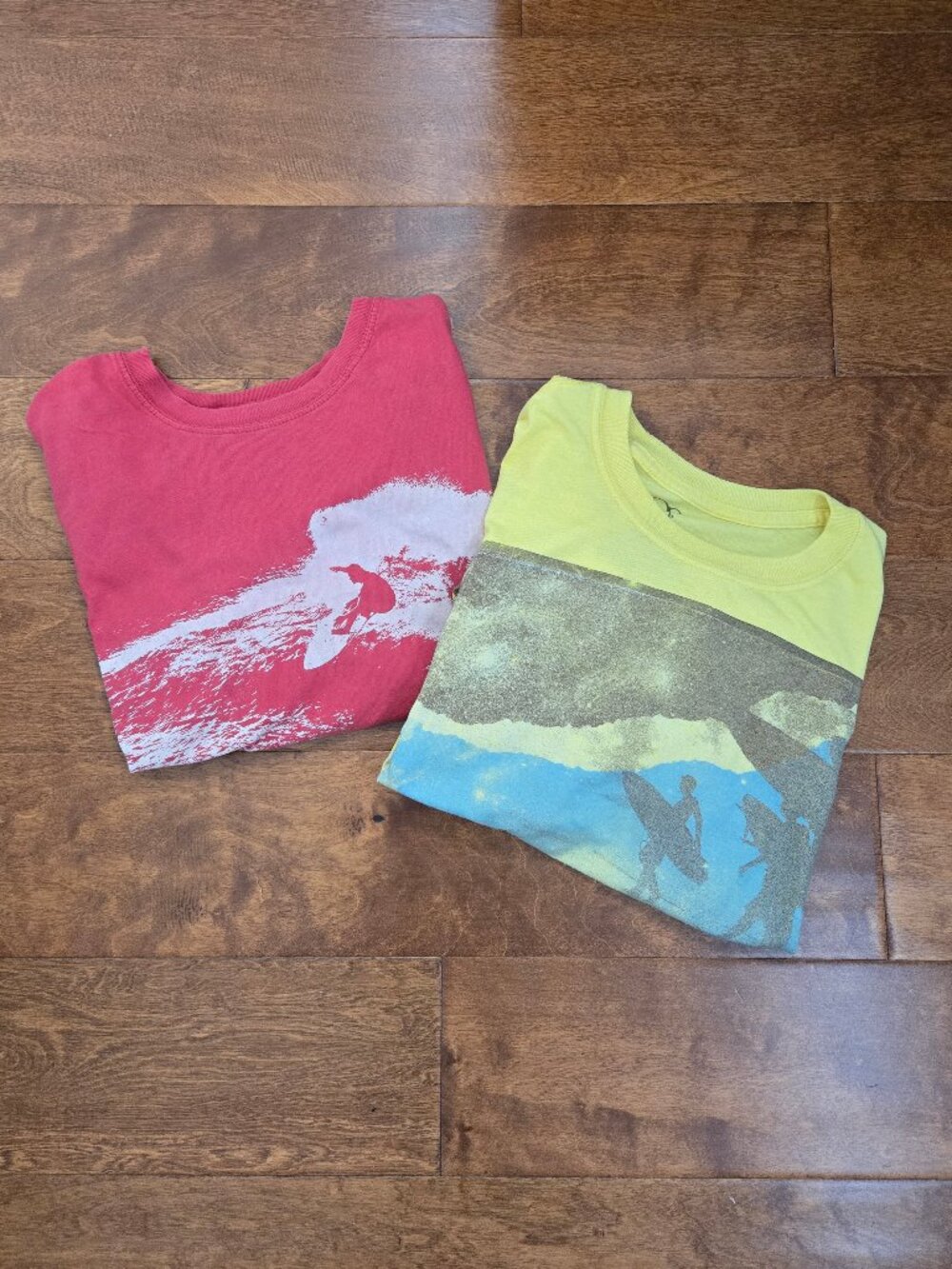 Vintage-Style Surf Graphic Tee Bundle Merona & OP Red Yellow Size S